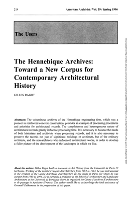The Hennebique Archives: Toward a New Corpus for Contemporary Architectural History