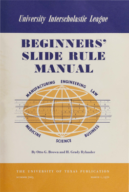 Beginners' Slide Rule Manual