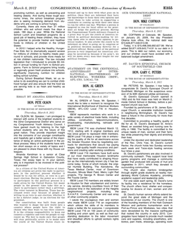 CONGRESSIONAL RECORD— Extensions of Remarks E355 HON
