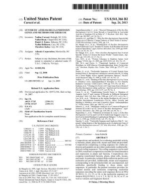 (12) United States Patent (10) Patent No.: US 8,541,366 B2 Carozzi Et Al