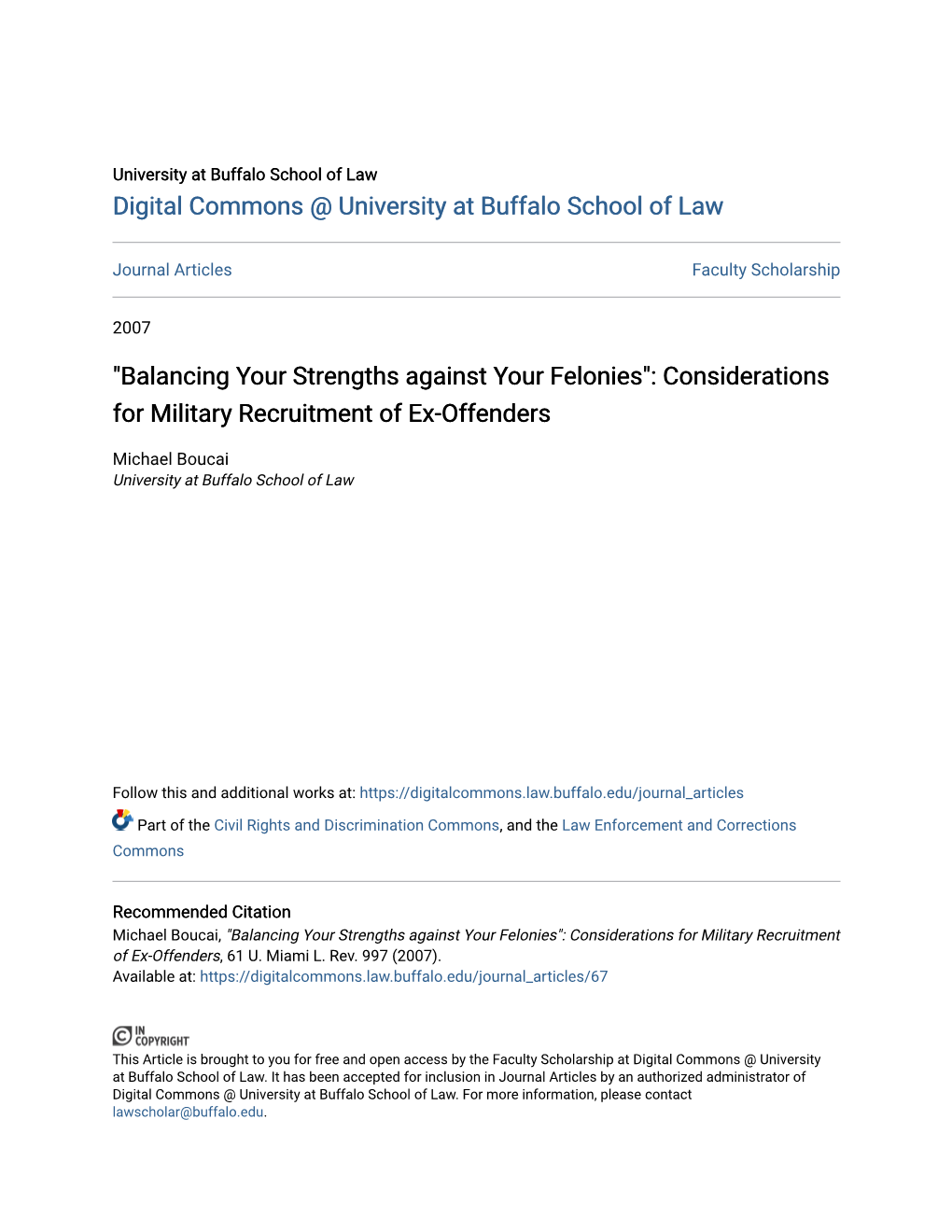 "Balancing Your Strengths Against Your Felonies": Considerations for Military Recruitment of Ex-Offenders