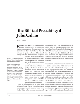 The Biblical Preaching of John Calvin Steven J