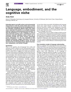 Language, Embodiment, and the Cognitive Niche