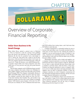 Overview of Corporate Financial Reporting CHAPTER 1