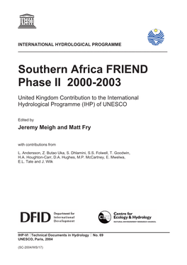 Southern Africa FRIEND Phase II, 2000-2003