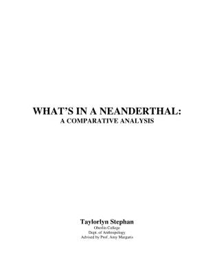 What's in a Neanderthal