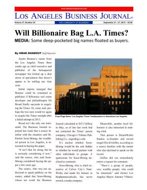 Will Billionaire Bag LA Times LABJ 092815.Pub