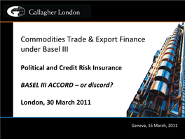 Commodities Trade & Export Finance Under Basel