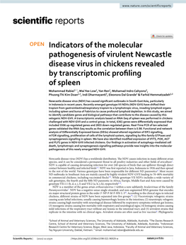 Indicators of the Molecular Pathogenesis of Virulent Newcastle