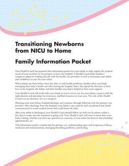 Transitioning Newborns from NICU to Home: Family Information Packet
