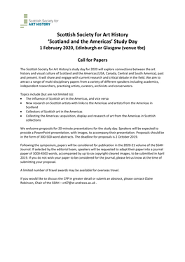 Study Day 1 February 2020, Edinburgh Or Glasgow (Venue Tbc)