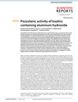 Pozzolanic Activity of Kaolins Containing Aluminum Hydroxide