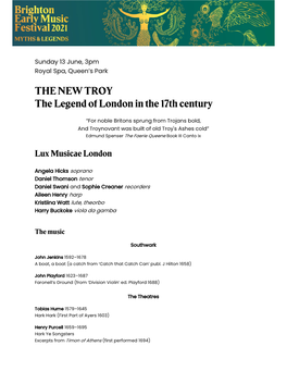 THE NEW TROY the Legend of London in the 17Th Century