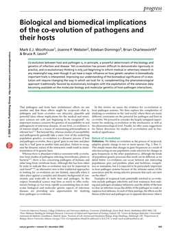 Biological and Biomedical Implications of the Co-Evolution of Pathogens and Their Hosts