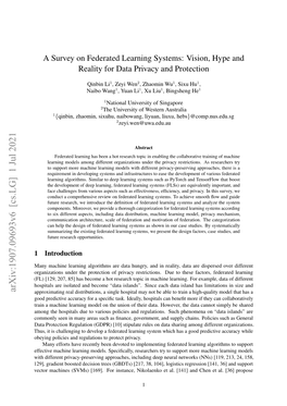 A Survey on Federated Learning Systems: Vision, Hype and Reality for Data Privacy and Protection