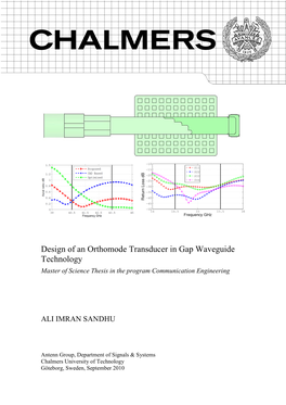 Design of an Orthomode Transducer in Gap Waveguide Technology Master of Science Thesis in the Program Communication Engineering