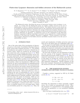 Arxiv:1504.04723V4 [Nlin.CD] 15 Nov 2017