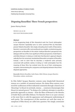 Disputing Rossellini: Three French Perspectives