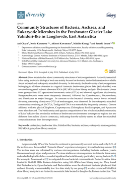 Community Structures of Bacteria, Archaea, and Eukaryotic Microbes in the Freshwater Glacier Lake Yukidori-Ike in Langhovde, East Antarctica
