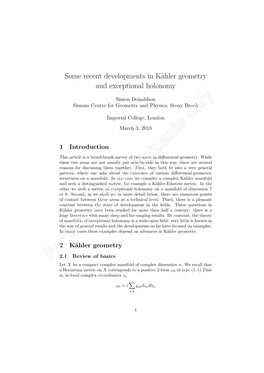 Some Recent Developments in Kähler Geometry and Exceptional Holonomy