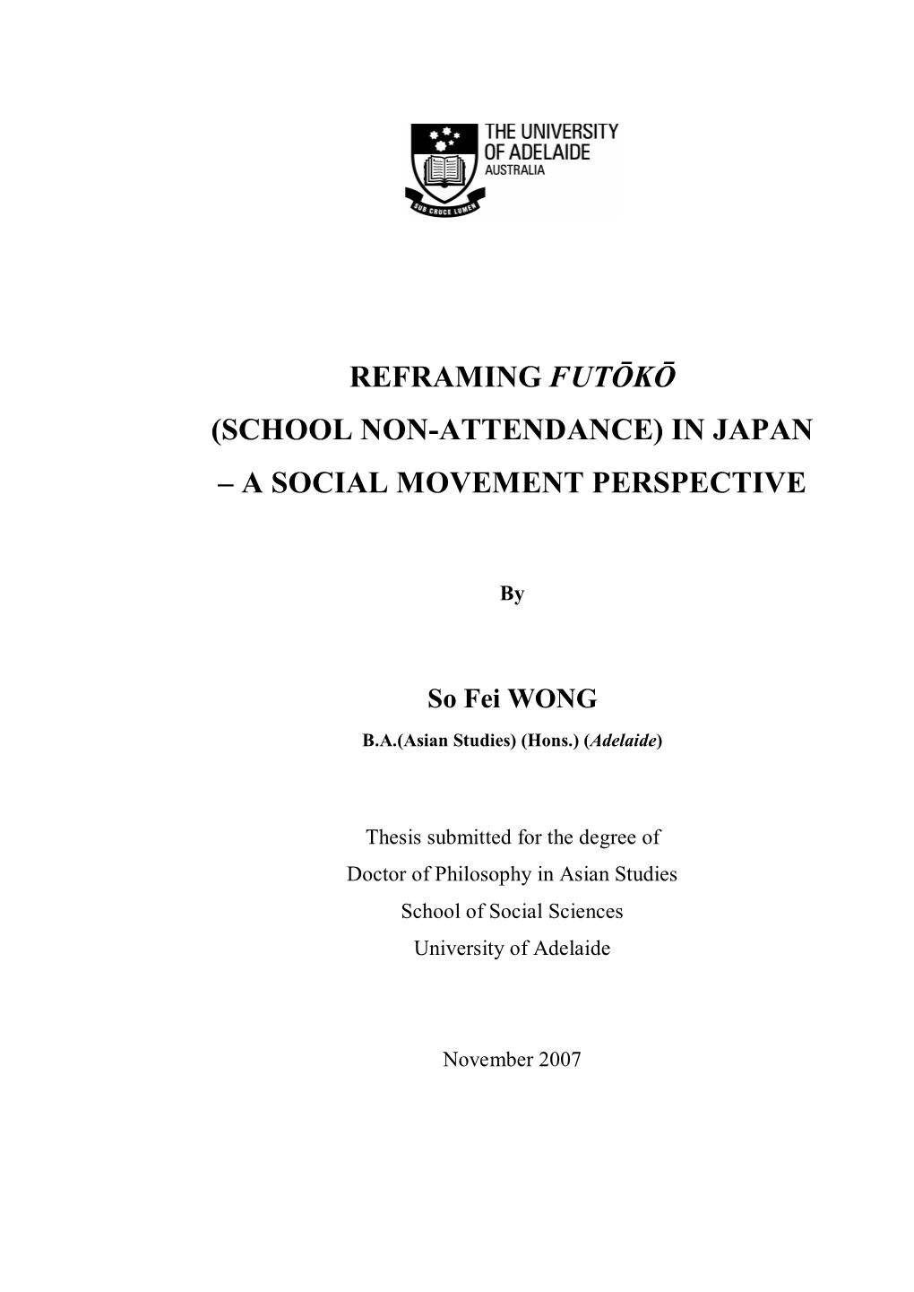 In Japan – a Social Movement Perspective