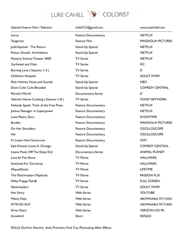 Luke Cahill Colorist Resume 2018Rev.Pages