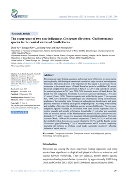 (Bryozoa: Cheilostomata) Species in the Coastal Waters of South Korea