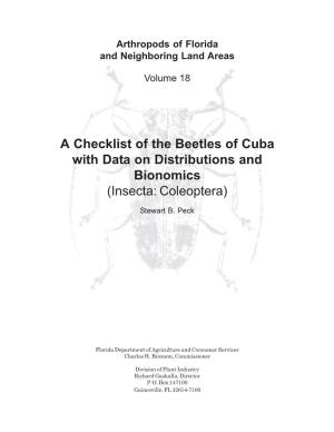 A Checklist of the Beetles of Cuba with Data on Distributions and Bionomics (Insecta: Coleoptera)