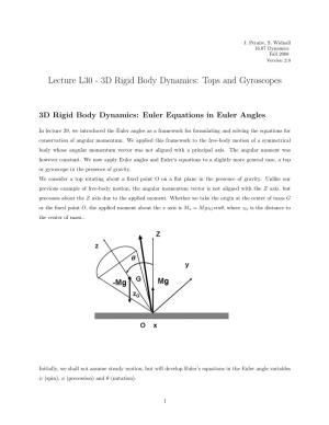 3D Rigid Body Dynamics: Tops and Gyroscopes