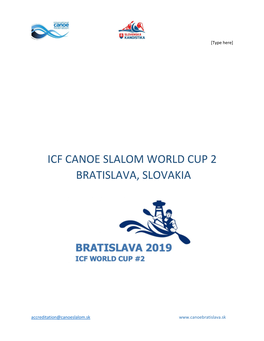 Icf Canoe Slalom World Cup 2 Bratislava, Slovakia