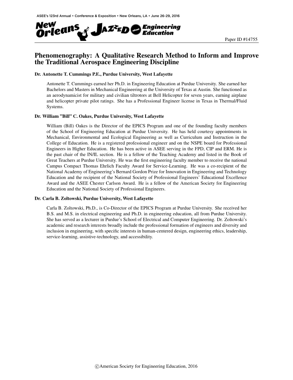 Phenomenography: a Qualitative Research Method to Inform and Improve the Traditional Aerospace Engineering Discipline