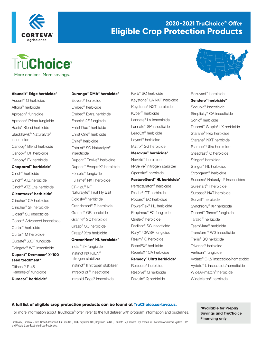 2020-2021 Truchoice® Offer Eligible Crop Protection Products