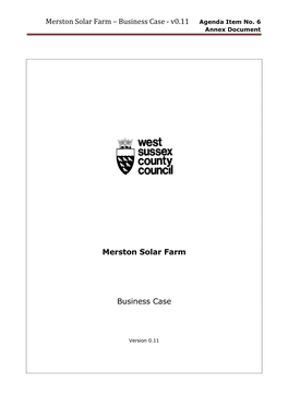 Merston Solar Farm – Business Case - V0.11 Agenda Item No