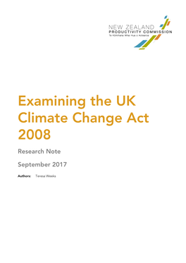 Examining the UK Climate Change Act 2008 Research Note