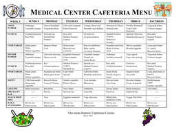 Loma Linda University Medical Center Cafeteria Menu