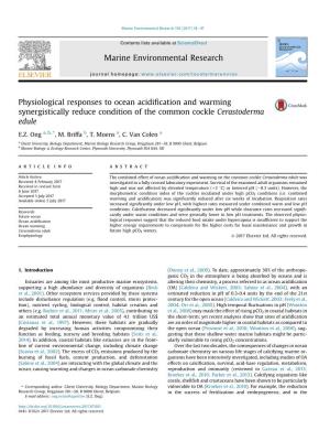 Physiological Responses to Ocean Acidification and Warming