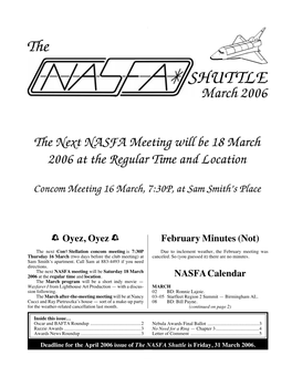NASFA 'Shuttle' Mar 2006