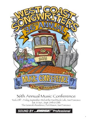 36Th Annual Music Conference "Kick Off" - Friday September 23Rd at the Hard Rock Cafe, San Francisco Sat