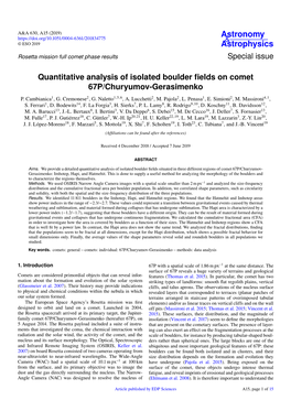 Quantitative Analysis of Isolated Boulder Fields on Comet 67P