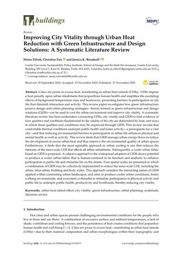 Improving City Vitality Through Urban Heat Reduction with Green Infrastructure and Design Solutions: a Systematic Literature Review