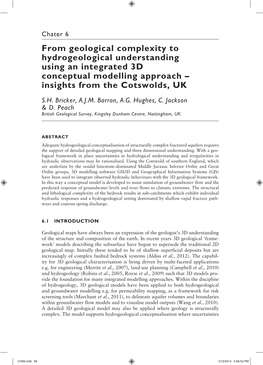 From Geological Complexity to Hydrogeological Understanding Using an Integrated 3D Conceptual Modelling Approach – Insights from the Cotswolds, UK