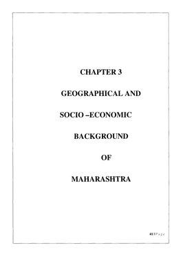 Chapter 3 Geographical and Socio -Economic Background Of