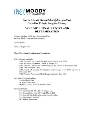 NW Atl Canadian Swordfish Longline Final Report 082011.Doc I Moody Marine Ltd