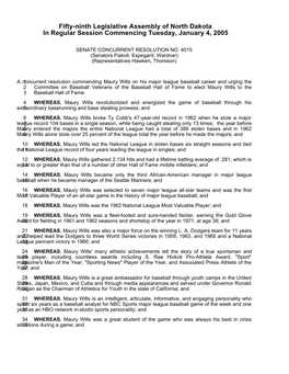 Fifty-Ninth Legislative Assembly of North Dakota in Regular Session Commencing Tuesday, January 4, 2005
