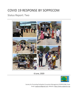 COVID 19 RESPONSE by SOPPECOM Status Report: Two