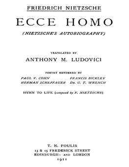 Ecce Homo / Complete Works, Volume Seventeen