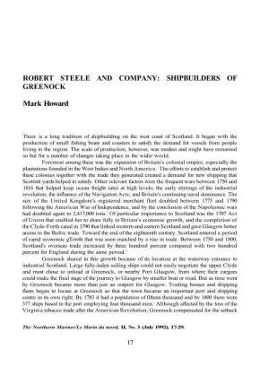 Robert Steele and Company: Shipbuilders of Greenock