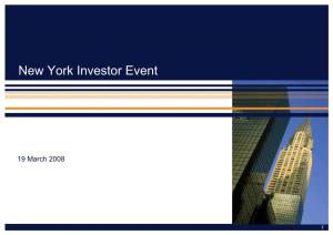 New York Investor Event