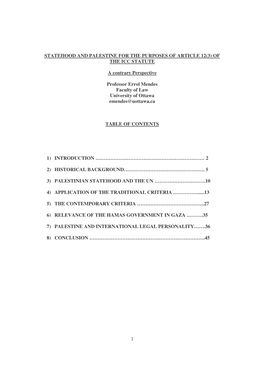 Statehood and Palestine for the Purposes of Article 12(3) of the Icc Statute