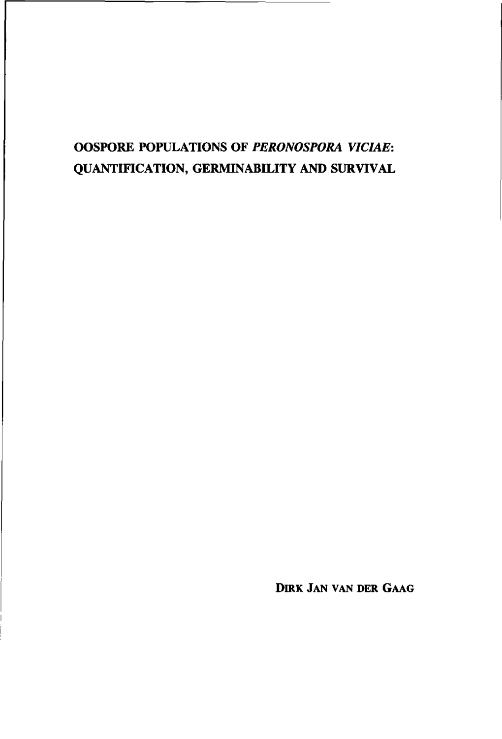 Oospore Populations Ofperonospora Viciae